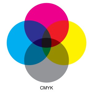 Überlagerung von den Bestandsfarben von CMYK